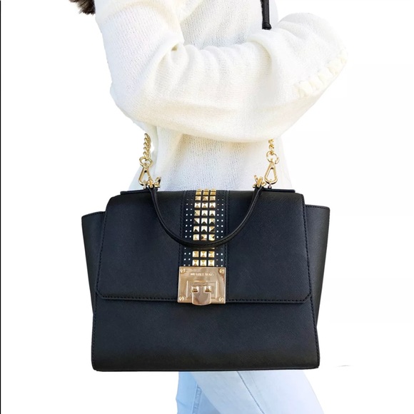 Gaby’sBags👜💕- Michael Kors Studded Satchel Black - Picture 2 of 8